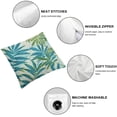 thumbnail image 6 of nygtbtfer Pack of 2 Decorative Square Throw , for Couch Sofa Bed Living Room,Leaves Pattern,Green Blue Cream White, 6 of 7