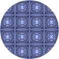 thumbnail image 1 of Ahgly Company Machine Washable Indoor Round Transitional Blue Area Rugs, 4' Round, 1 of 7