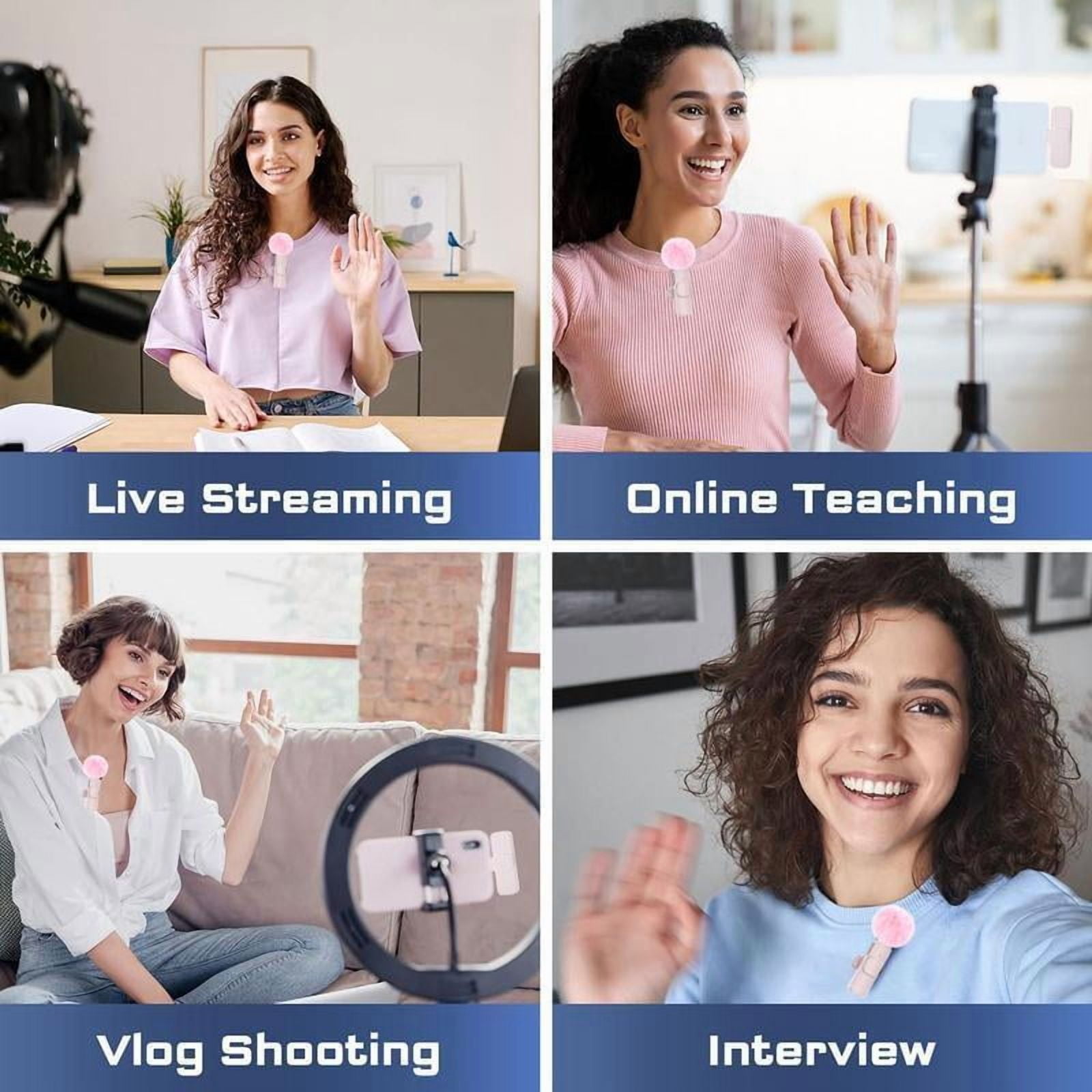 Professional Wireless Microphone, USB Rechargeable Wireless Microphone, Plug-Play Lapel Mic for Video Recording, Teaching, Interviews, Podcast Equipment, Gifts for Mums mini microfono minimic c