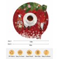 thumbnail image 6 of 13 Inch Round Placemats Set of 4, Red Gnomes Christmas Non Slip Heat Insulation PP Table Mats, Xmas Weeping Balls Snowflake Washable Place Mats for Kitchen Dining Party Table Decor, 6 of 7