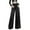 Black, variant on Women's New Wash High Waist Wide Leg Jeans Casual, Floral Design, Polyester Blend, Multiple Sizes Available