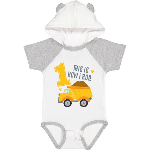 Inktastic Dump Truck 1st Birthday Boys or Girls Baby Bodysuit