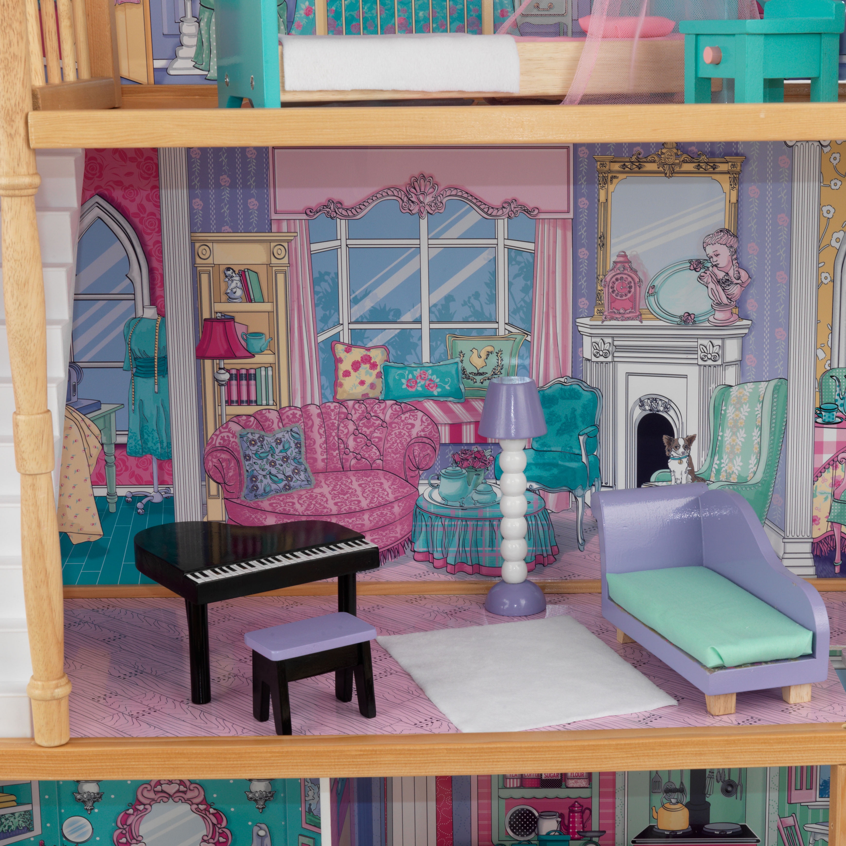 KidKraft Annabelle Dreamy Barbie Wooden Dollhouse with Elevator 17 Accessories Walmart