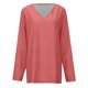 thumbnail image 3 of MHFRRA Camiseta Informal de Manga Larga con Cuello En V para Mujer. Camiseta Básica Cómoda para Uso Diario y Relajación. Ideal para Todas Las Estaciones. Combina Perfectamente con Jeans. Sandía Roja, 3 of 4