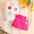 thumbnail image 2 of MEZZALL Summer Toddler Girls Sleeveless Vest T Shirt Tops Floral Skirt Shorts Outfits Fashionable Party Clothing Sets, 2 of 4