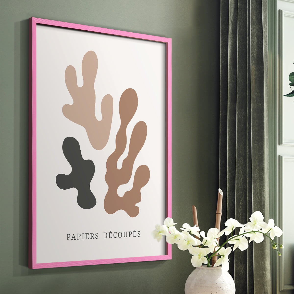 Matisse CDIV in Pink Solid Wood Framed Print No Nail Hanging