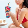 thumbnail image 4 of Pebbuoy 950ML Silicone Tumbler with Straw Lid Large Capacity Food Grade BPA Free Leak-Proof Outdoor Travel Portable Water Bottle Drinking Straw Cup, 4 of 6