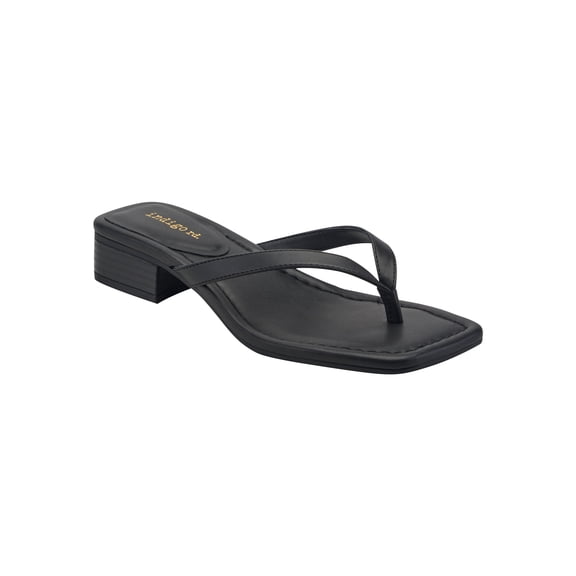 indigo rd Women's Yurma Slide On Thong Block Heel Sandal