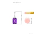 thumbnail image 5 of ANGARA Natural Emerald-Cut Amethyst Pendant with Diamond Trio in 925 Sterling Silver for Women (Size-7x5mm) | February Birthstone, Anniversary, Jewelry Gift for Women | Natural Amethyst Necklace, 5 of 9
