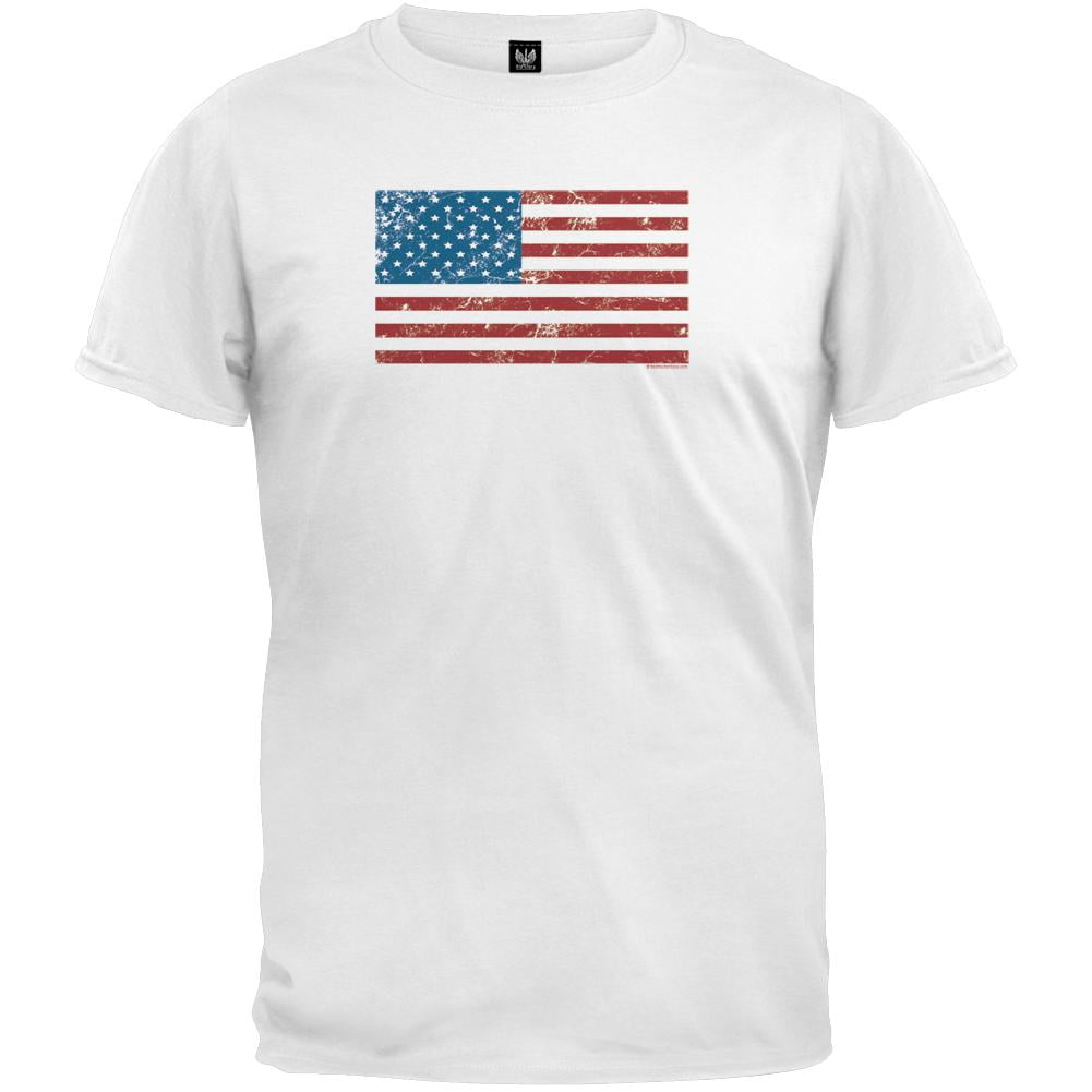 BiBi Washed American Flag Graphic Distressed T-Shirt