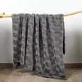 thumbnail image 5 of Home Soft Things Leaf Pattern Faux Fur Throw Blanket with Micromink Back, Solid Color Fuzzy Super Soft Cozy Plush Throw, 60x70 inches, Grey, 5 of 10
