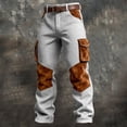 thumbnail image 2 of PIMSSY Men Pants Work Pants Casual Trousers With Texture Comfortable Relaxed Fit Durable Everyday Wear Male Stylish Solid Color Slacks, 2 of 3