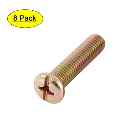 

Uxcell M8 x 35mm Full Thread Round Head Machine Screw Bolt Bronze Tone (8-pack)