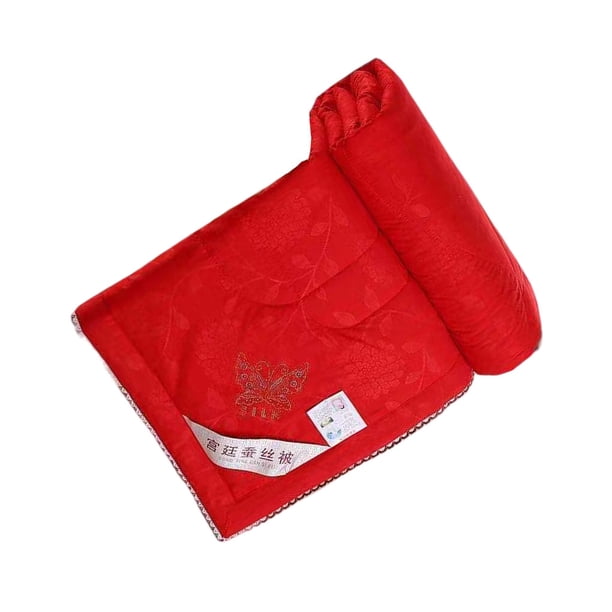 Yuarrent Colcha de verano, reemplazo de Color sólido, estampado suave, transpirable, mantenimiento cálido, ropa de cama cepillada, accesorios Juegos de cama Rojo