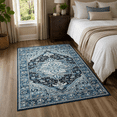 thumbnail image 2 of HOISUN 6'x9' Blue Vintage Persian-Inspired Washable Area Rug for Living Room, 2 of 14