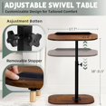 thumbnail image 2 of Adjustable Height C Shaped End Table, 360 ° Swivel Small Side Table for Small Spaces Living Room, Flip Top TV Tray for Couch Sofa Chair, 2 of 7