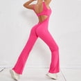 thumbnail image 2 of Women's One-Piece sleeveless jumpsuits sexy hip lift fitness yoga dress U-neck hollow back unitard bodycon solid color soft fabric yoga workout bodysuit Summer 2024, 2 of 7