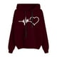 thumbnail image 1 of Gibobby Sudadera con capucha y cremallera Sudadera con capucha impresa para mujeres Casual Long Sleeve Drawstring With Blouse Top （Vino， L), 1 of 3