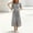 *Black, variant on ClodeEU Women's V Neck Puff Sleeve Plaid Midi Dress,Casual A Line Dress with Front Slit and Pockets Black,Women's Plus L