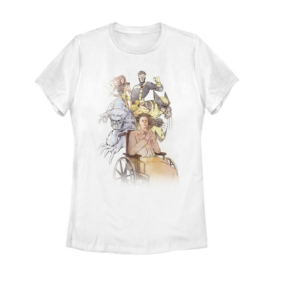 Women's Marvel X-Men Team Sketch Graphic Tee White Medium