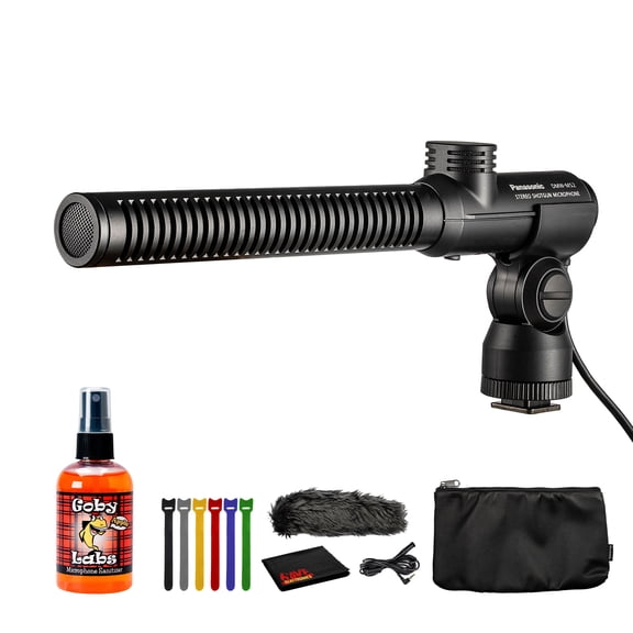 Panasonic DMW-MS2 Stereo Microphone (DMW-MS2) Bundle Including: Goby Labs Microphone Cleaner, Cable Ties, Fiber Cloth