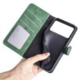 thumbnail image 6 of ﻿For Samsung Galaxy S26 Edge 5G 6.7" Splicing Leather Pattern Flip Buckle Attachment/Closure, Card Slots/Pocket, PU Leather Flip Wallet Case,Green,For Galaxy S26 Edge 5G, 6 of 6