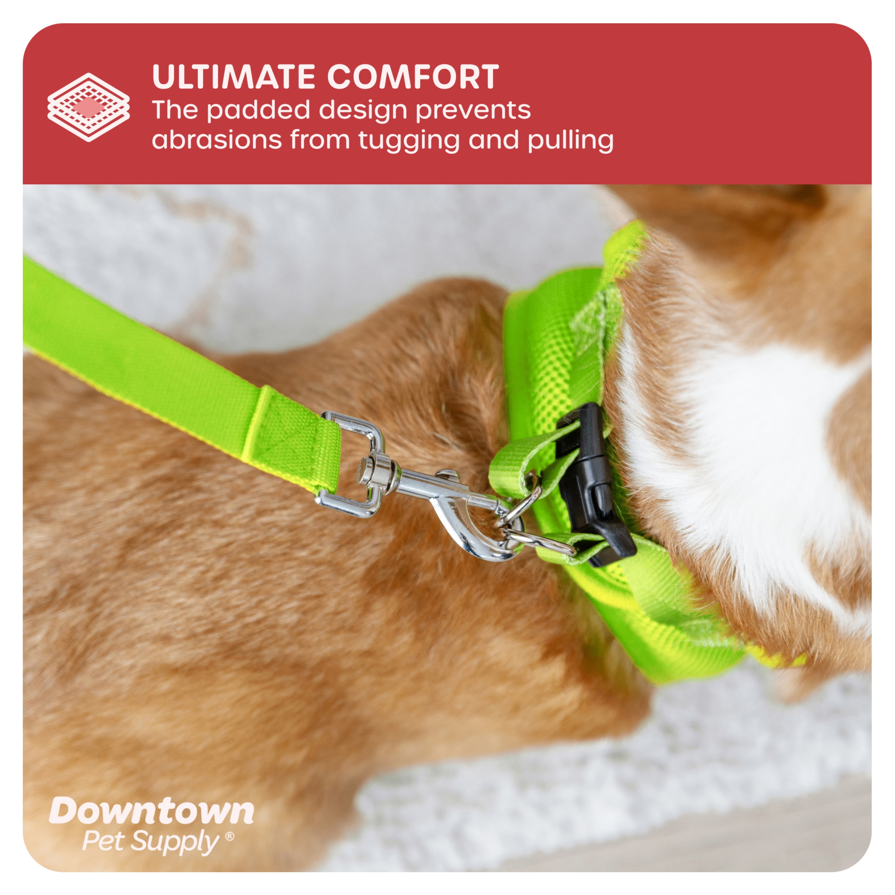 Downtown Pet Supply Step In Dog Harness For Small Dogs No Pull, Medium, Atomic Yellow