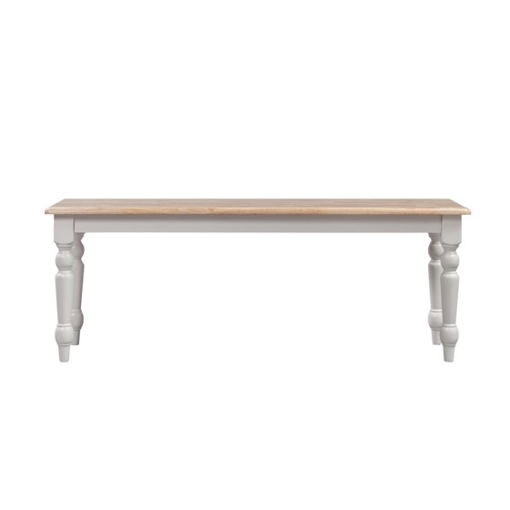Boraam Farmhouse Bench, White / Natural