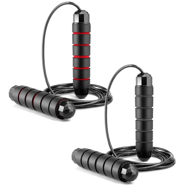 Cuerdas para saltar Altera KANDA C/ Mango Antideslizante De 3m Color Negro-Rojo 2 Pz