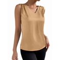 thumbnail image 2 of Women Silk Satin Tank Tops V Neck Casual Sleeveless Camisole Blouses Summer Basic Tank Shirt Color S, 2 of 8