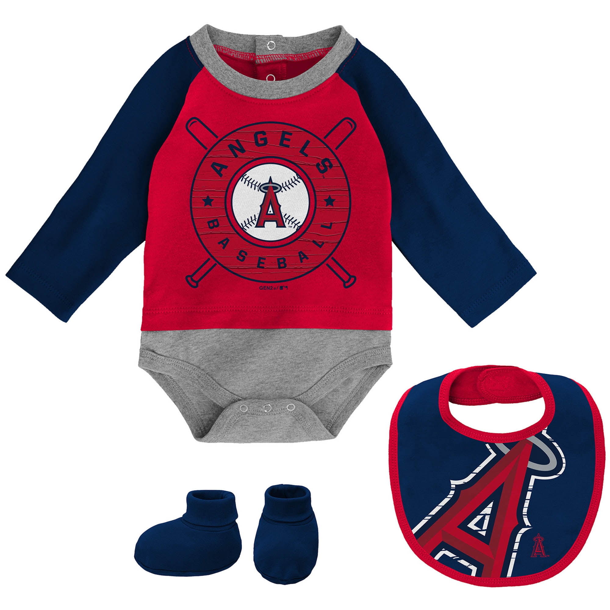 Boston Red Sox Outfit Set Bodysuit Bib Booties Blue