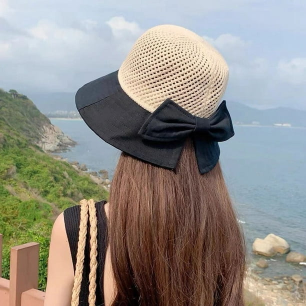 Sombreros de playa de paja para mujer,Sombreros para el sol,Sombreros para el sol plegables,UPF 50,Sombreros para el sol flexibles para mujer, gorra de ala ancha de verano a la moda, sombrer