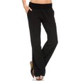 thumbnail image 1 of Pantalon Ample pour Femmes Effet Lin Été Décontracté Plage Jambe Droite, 1 of 2