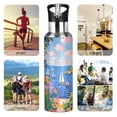 thumbnail image 7 of Yayeee 20oz Insulated Water Bottle Double Wall Stainless Steel with Flip Straw Lid, Pink Floral Window, 7 of 7