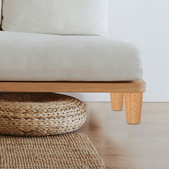 OUNONA 4pcs Adjustable Height Couch Legs For Furniture Set Khaki Wooden Legs For Home Renovation