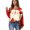Vermilion, variant on Women's Casual Christmas Print Waffle Henley Shirt Long Sleeve Top Button Up V Neck Loose Knit Fall Winter Favorite Blouse,Green,S
