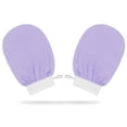 thumbnail image 2 of HOMEIORA 2PCS Exfoliating Glove Body Scrubber - Exfoliating Mitt Dead Skin Remover, Shower Face and Body Exfoliator - Korean Style Skin Scrubber Washcloth - Spray and Self Tan Remover, Purple, 2 of 8