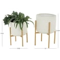 thumbnail image 3 of DecMode 21", 17"H Dome White Metal Planter with Gold Stand (2 Count), 3 of 9