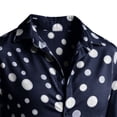 thumbnail image 4 of USNSM Long Sleeve Shirts for Men Polka-Dot Print V Neck Button Down Mens Shirts Casual Street Style Loose Fit Blue XXXL, 4 of 5