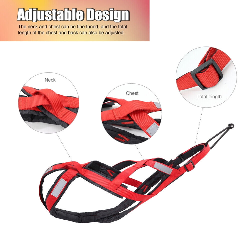 X-Back Dog Weight Pulling Harness Reflective Padded Sledding Training Sport Vest for Medium Large Dogs Pitbull