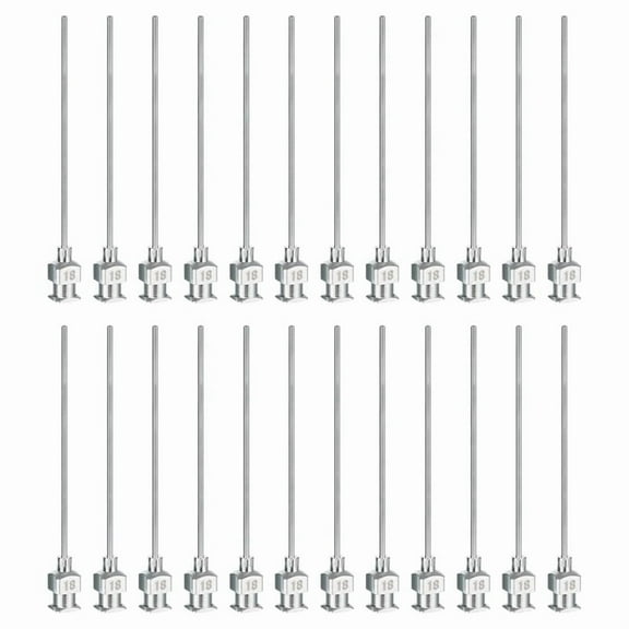 Blunt Tip Dispensing Needle, 24 Pcs 2 Inch Stainless Steel Liquid Dispenser Needles with Lure Lock 18g