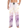 thumbnail image 5 of joogoo Men's Pajama Pants Purple Golden Marble Cotton Long Sleepwear Lounge Pants L, 5 of 7