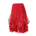 thumbnail image 5 of Mepaouo Women's Tulle Skirts Elegant Ballroom Dance Latin Flamenco Dance Skirt for Women Sizes S-2X, 5 of 9