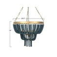 thumbnail image 2 of Creative Co-Op 2-Tier Draped Wood Bead Chandelier, 2 of 9