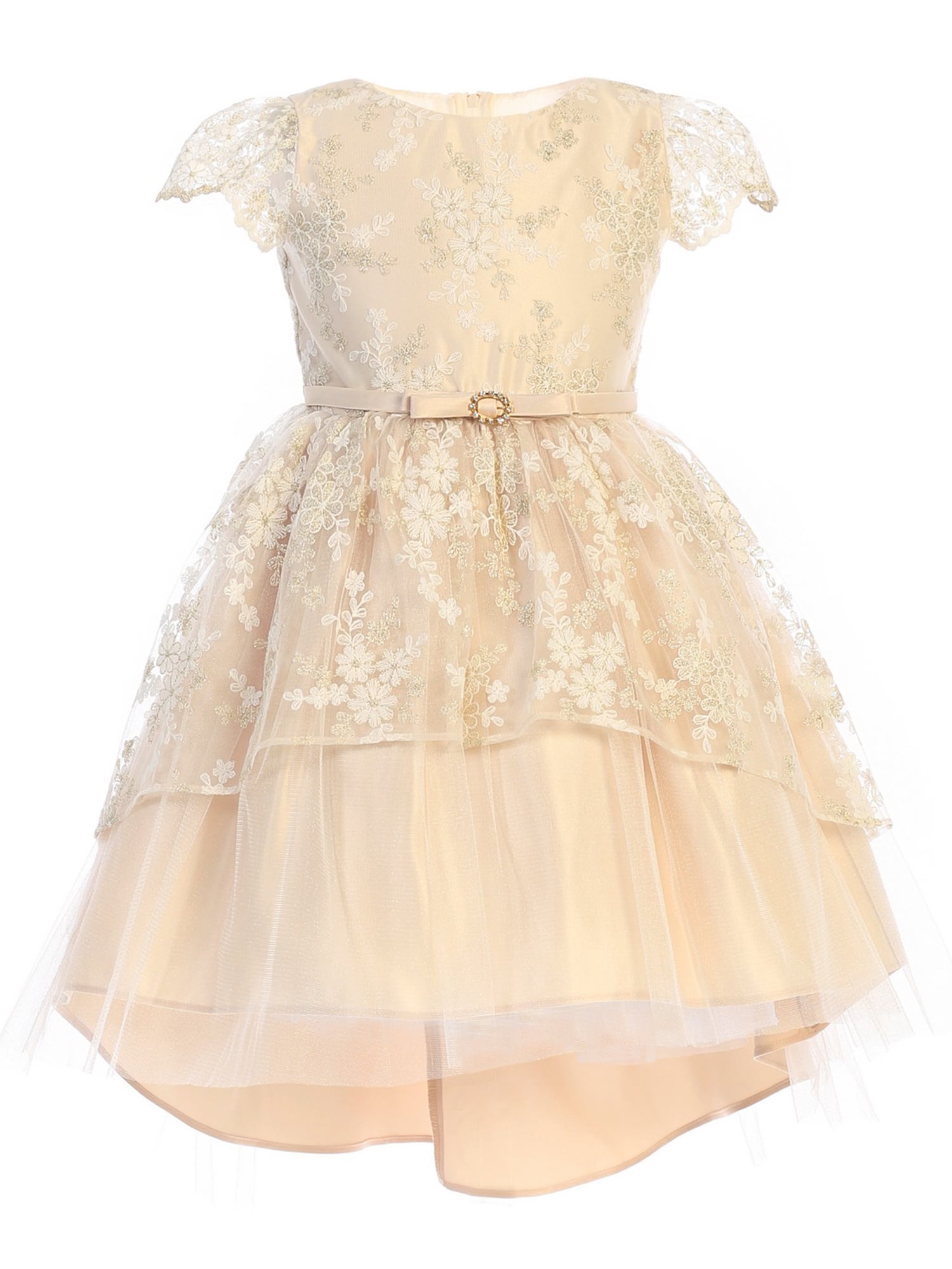 champagne peplum dress