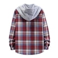 thumbnail image 5 of YAYUBA Men's Hooded Flannel Shirt Jacket - Soft Brushed Plaid, Lightweight Long Sleeve Button Down for Work Fall Layering, 5 of 7