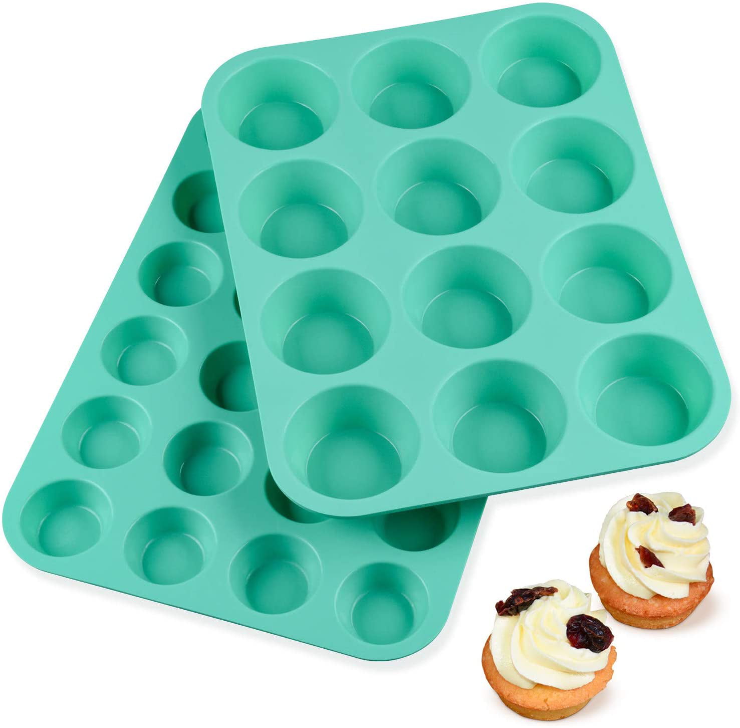 2-Pack Muffin Tin for European LFGB 12 Cups Cupcake Pan Details about   Silicone Muffin Pan 
