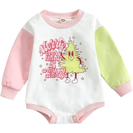 

QWZNDZGR Infant Baby Girls Christmas Romper Red Plaid Rainbow Dot Long Sleeve Corduroy Romper for Spring Fall Winter