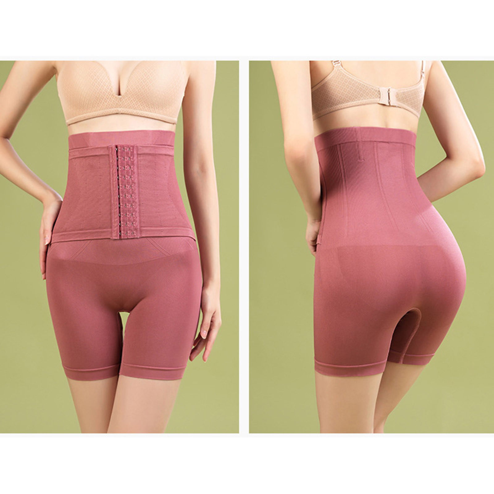 Ierhent Shapermint Shapewear for Women Tummy Control Bodysuit Mid Thigh  Lifter Body Shaper Shorts Pink,XL/2XL