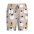 thumbnail image 4 of Wukai Cute Hand Drawn Bear Men’s Short Pajama Pants With Pockets Soft Sleep Pj Shorts for Men-, 4 of 6